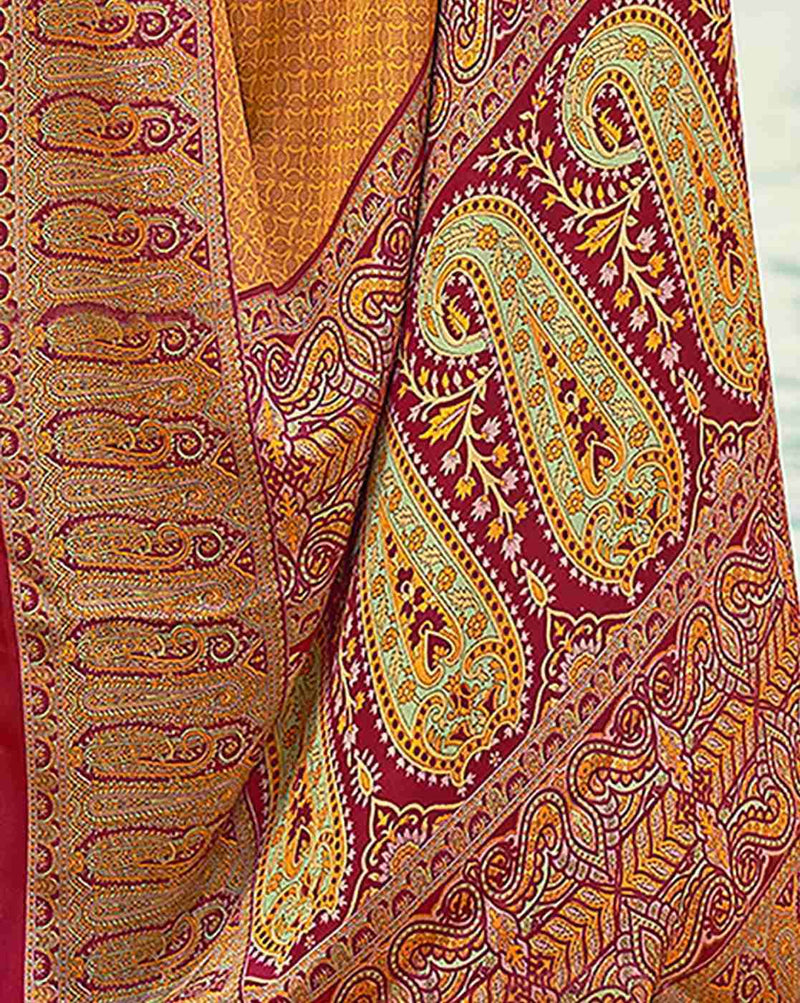 Navy Blue Floral Saree with intricate patterns and detailed borders for elegant occasions