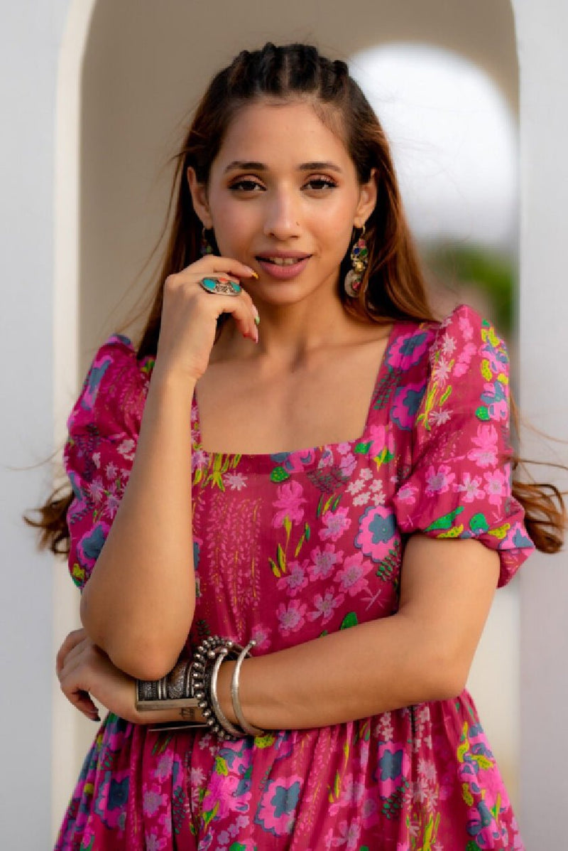 Organic Cotton Floral Dress for Women