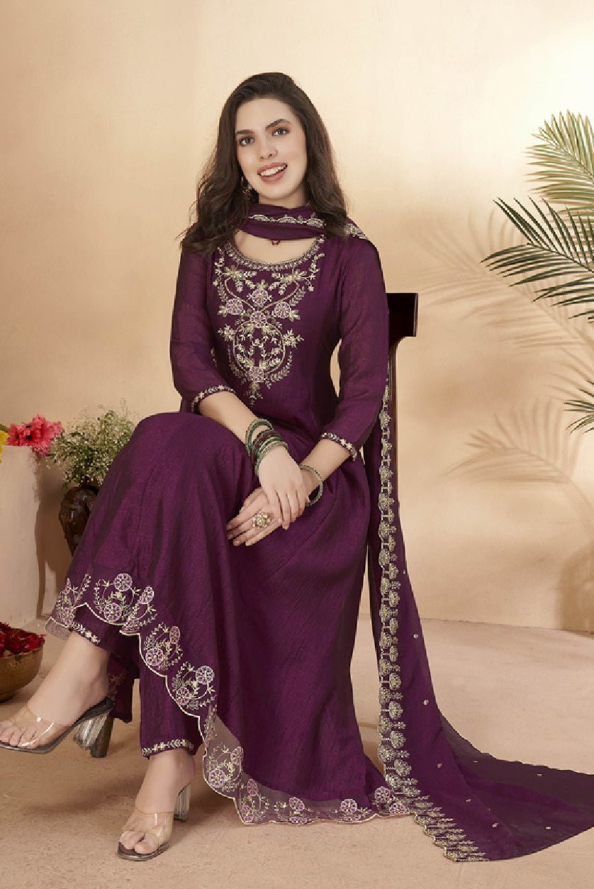 Aromie Pink Gold Anarkali Kurta Set for Women