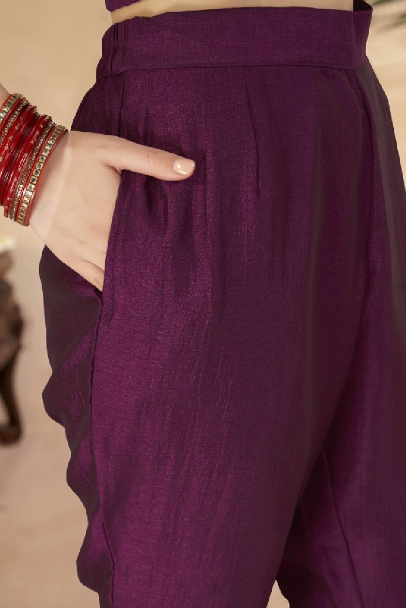 Aromie Pink Gold Anarkali Kurta Set for Women