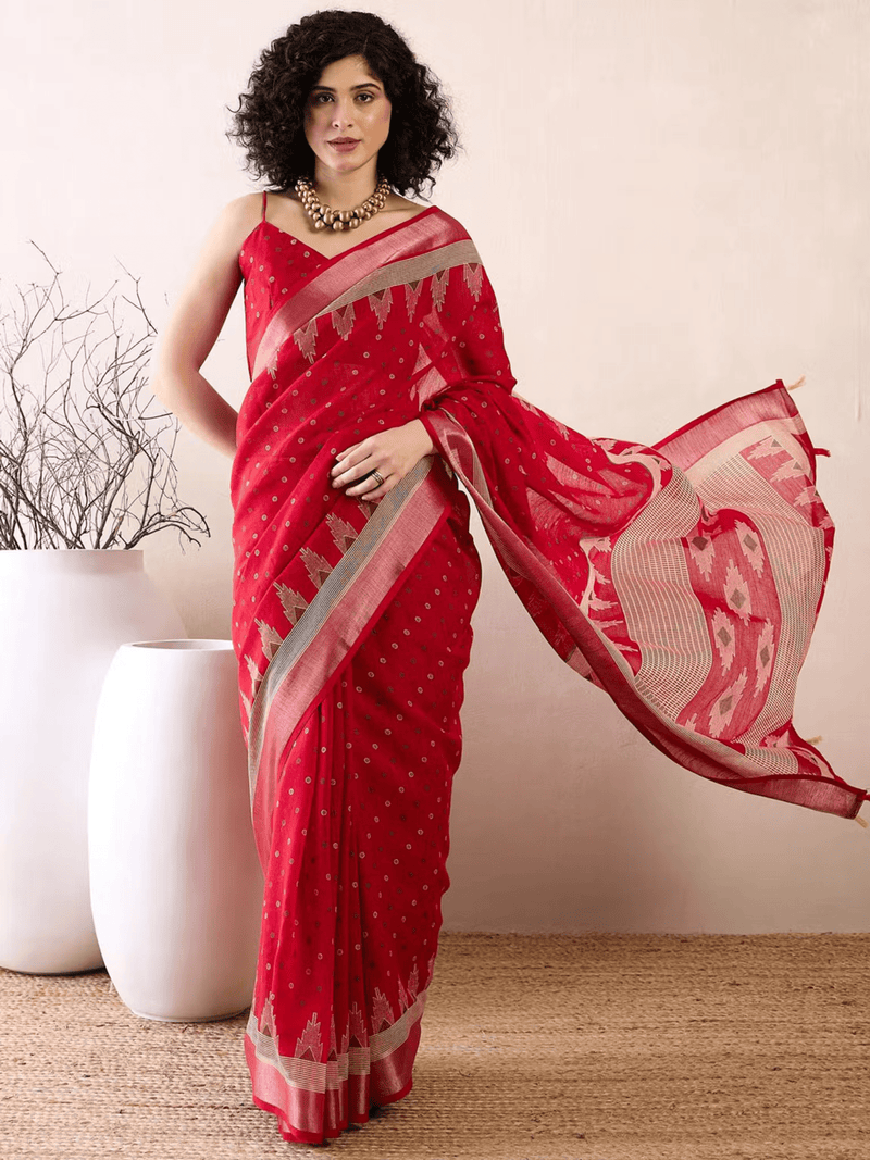 Pre-Draped Cotton Saree for Effortless Style