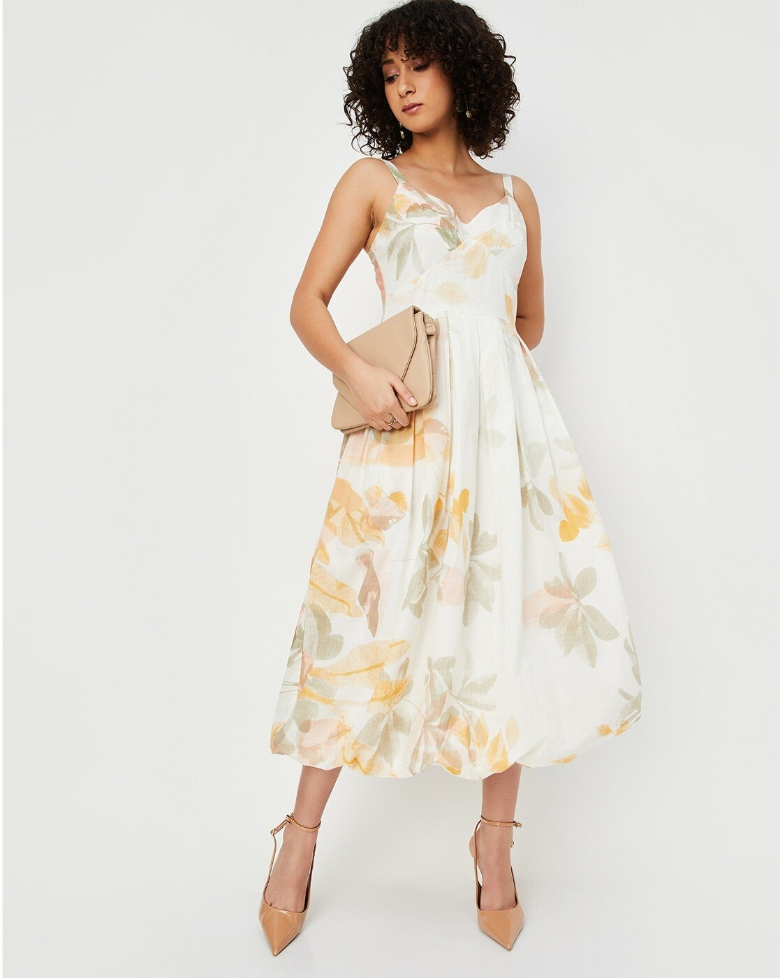 Printed Bubble Hem Dress for Effortless Style