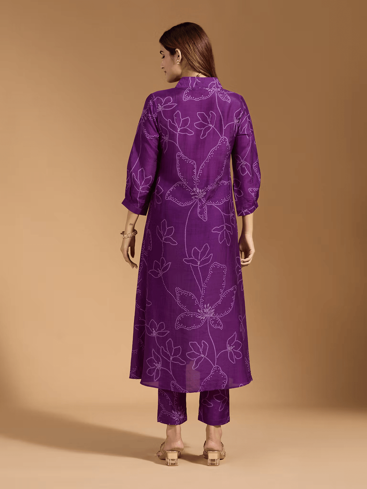 Rayon Printed Outfit Set - Elegant 3 Piece Kurtha