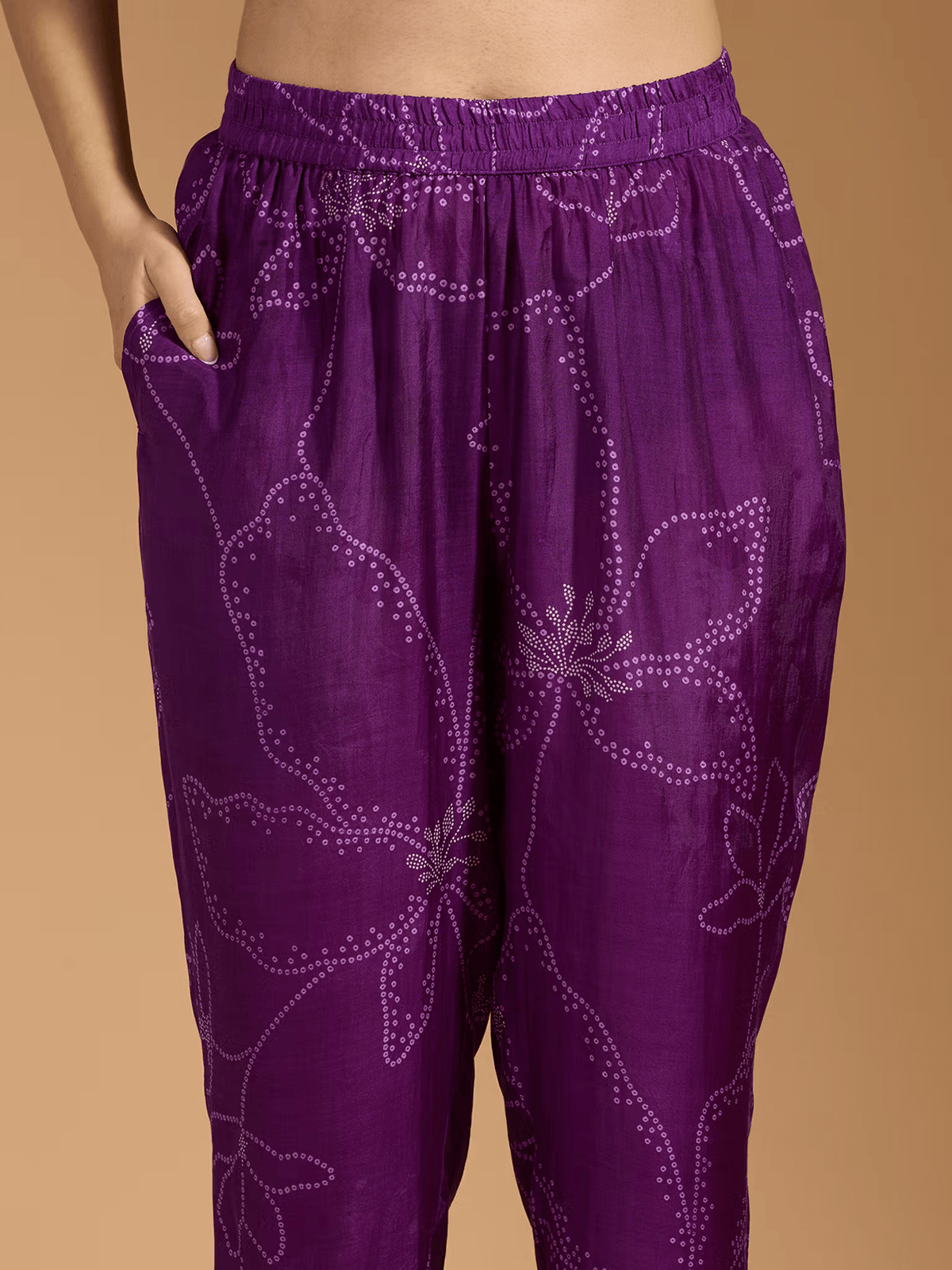 Rayon Printed Outfit Set - Elegant 3 Piece Kurtha