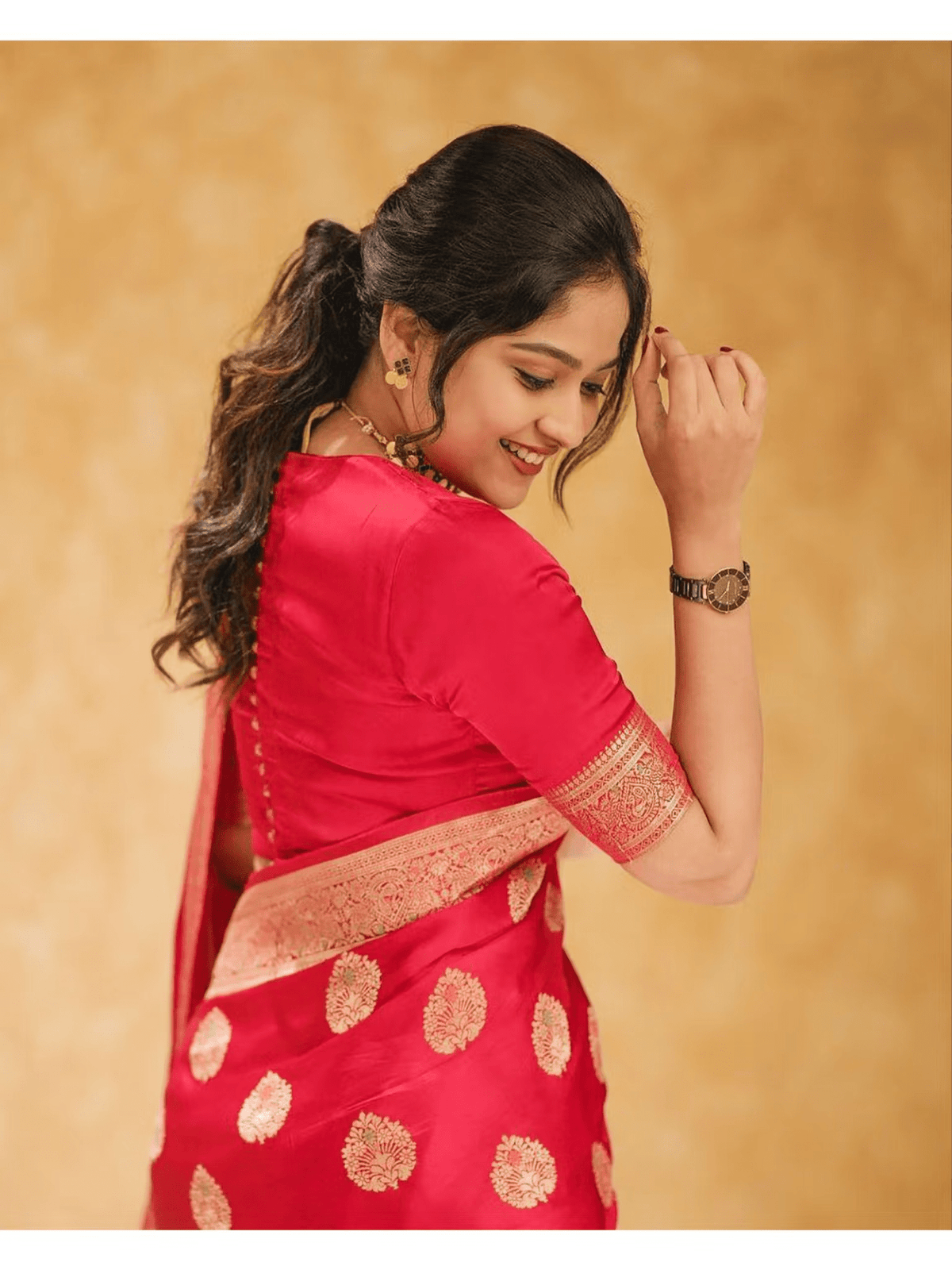 Red Banarasi Saree for Festive Wear