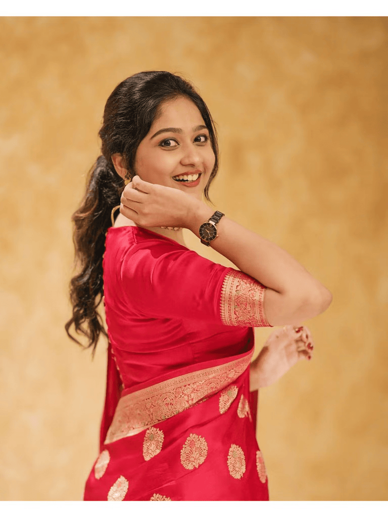 Red Banarasi Saree for Festive Wear