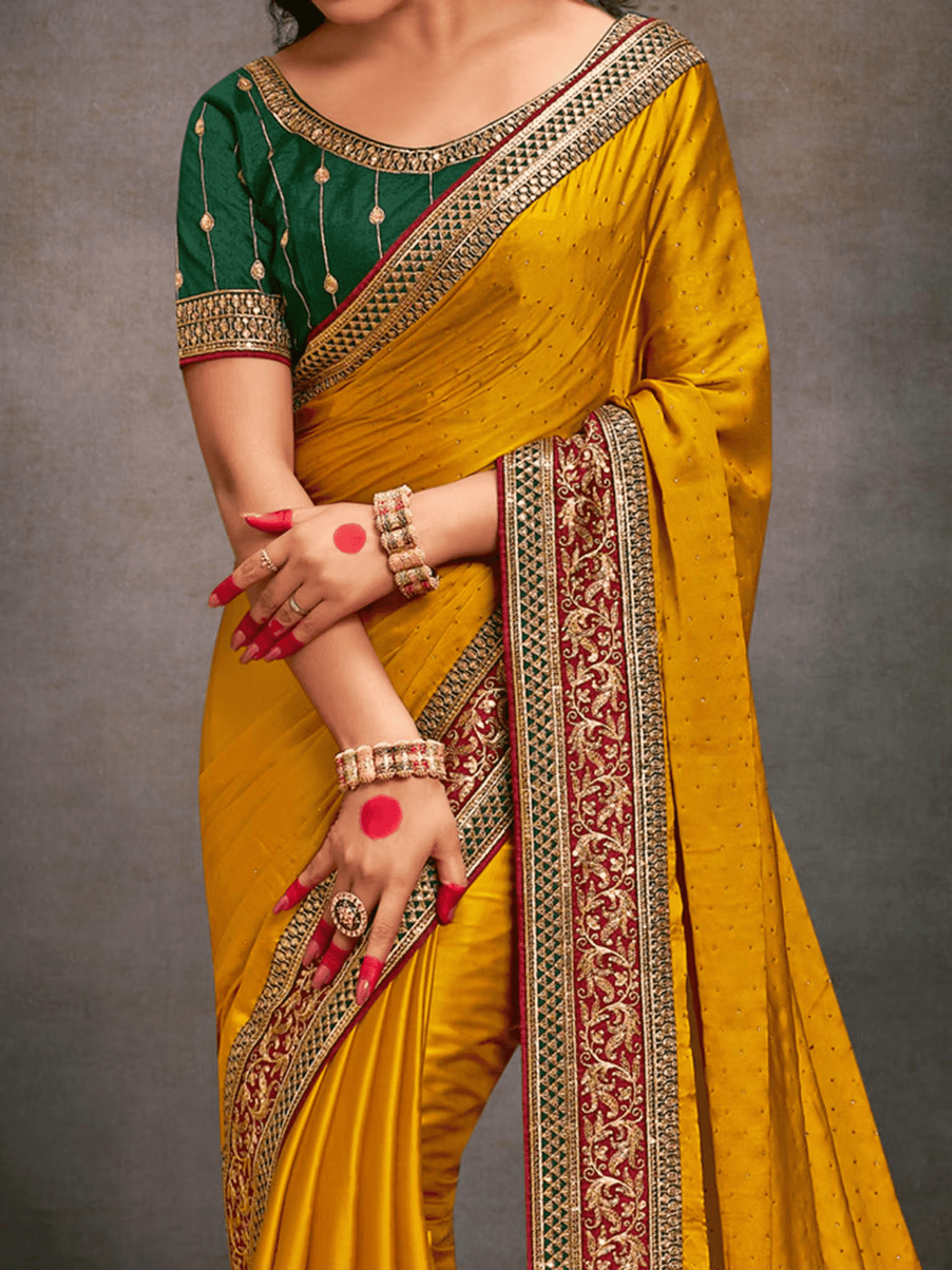 Yellow Satin Silk Saree for Elegant Occasions