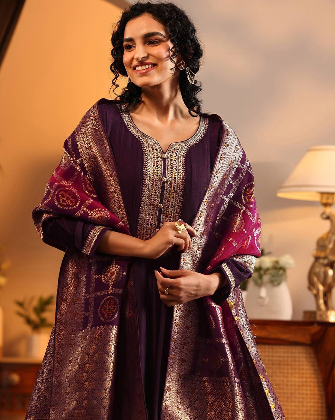 Elegant Sequined Kurta Set Women USA featuring rich colors and intricate detailing for festive occasions