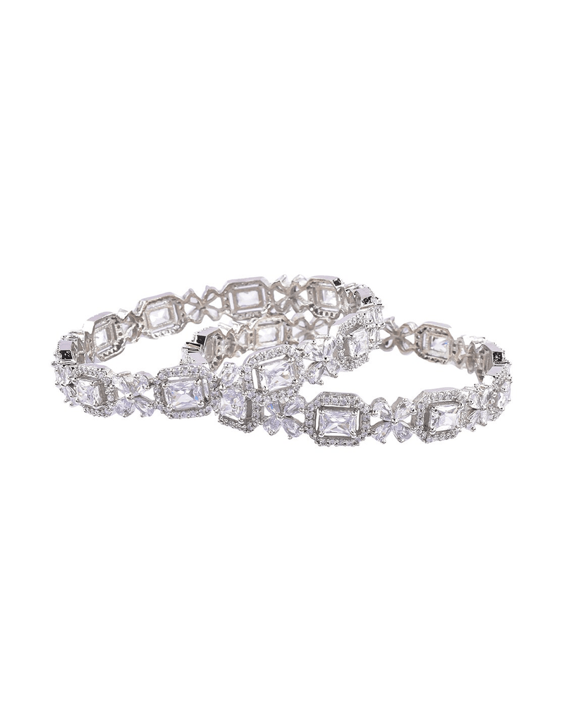 Set of 2 Slip - On Bangles 2.6 & 2.8 – Elegant Alloy Bangles for Women - aromie