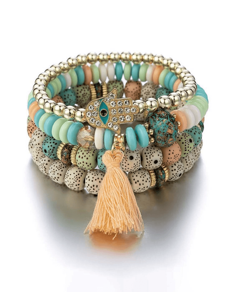 Set of 4 Women Slip - On Bracelets – Durable Metal Bracelets for Versatile Styling - aromie