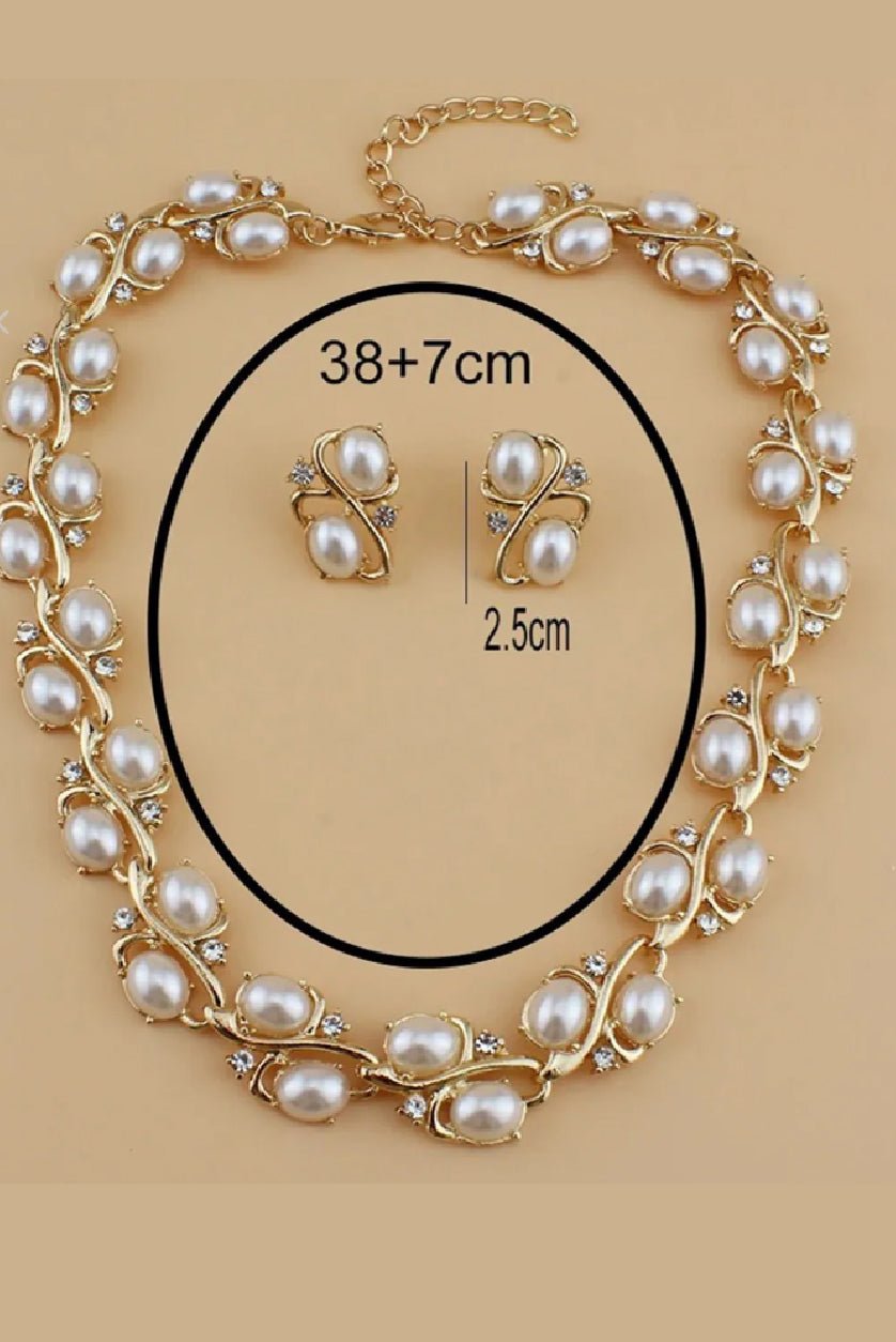 Silver - Plated Zink Alloy Necklace and Earrings Set for Women – Casual Everyday Jewelry - aromie