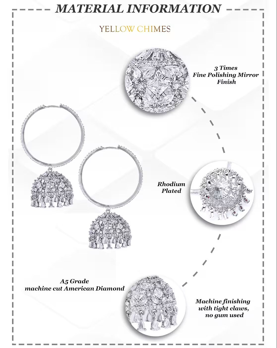 Stylish Rhodium - Plated Studded Hoop Earrings for Women – Elegant and Everyday Ready - aromie