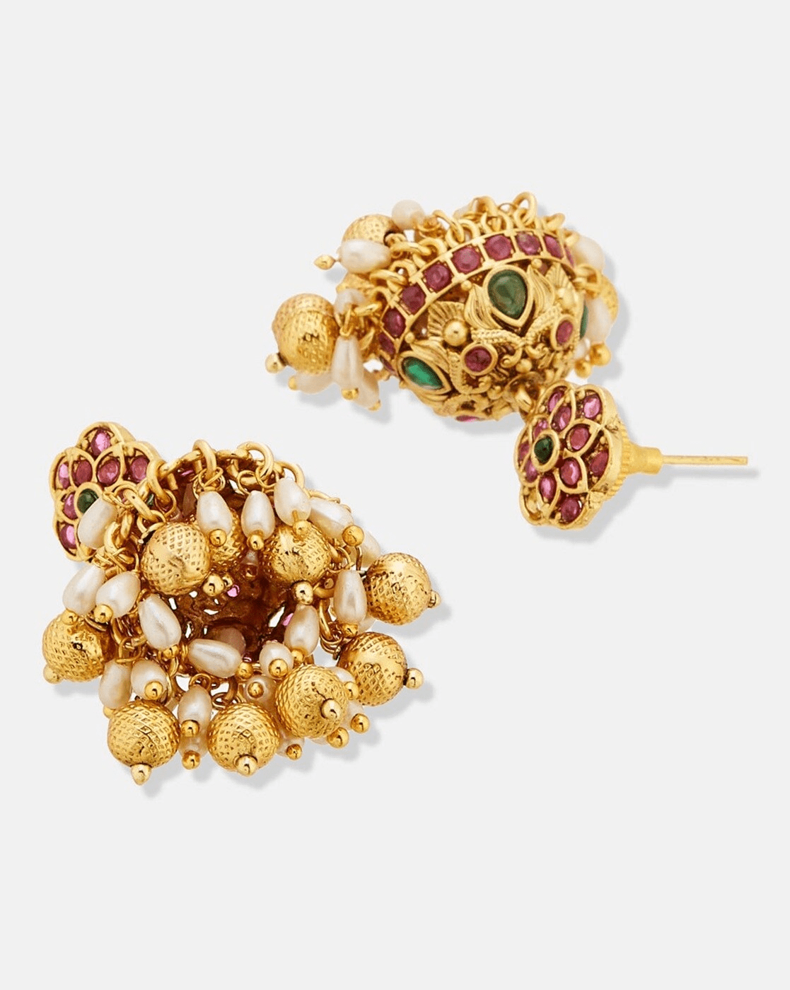 Traditional Metal Jhumka Earrings for Women – Ethnic Drop Design - aromie