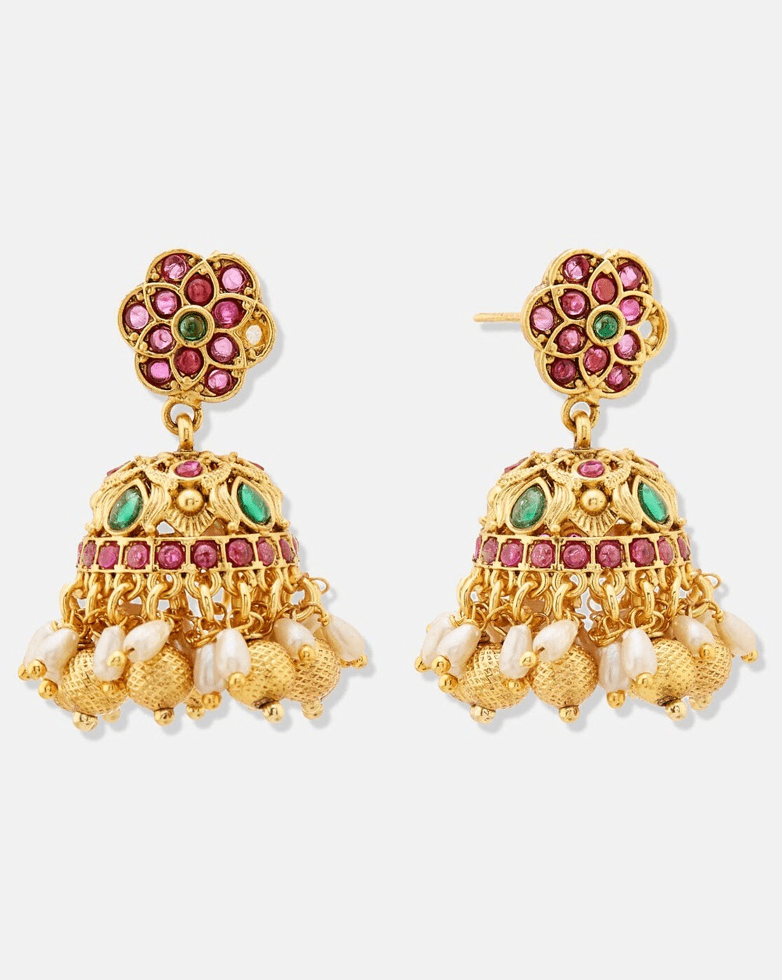 Traditional Metal Jhumka Earrings for Women – Ethnic Drop Design - aromie
