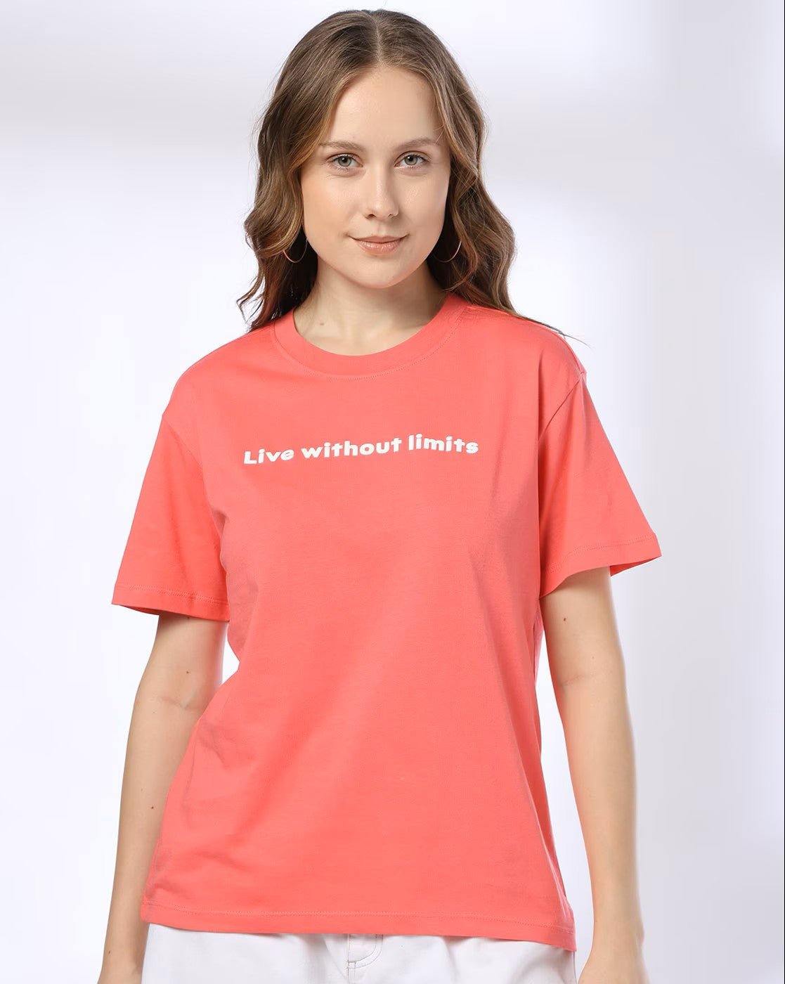 Women Typographic Print Regular Boxy Fit Crew-Neck T-Shirt
