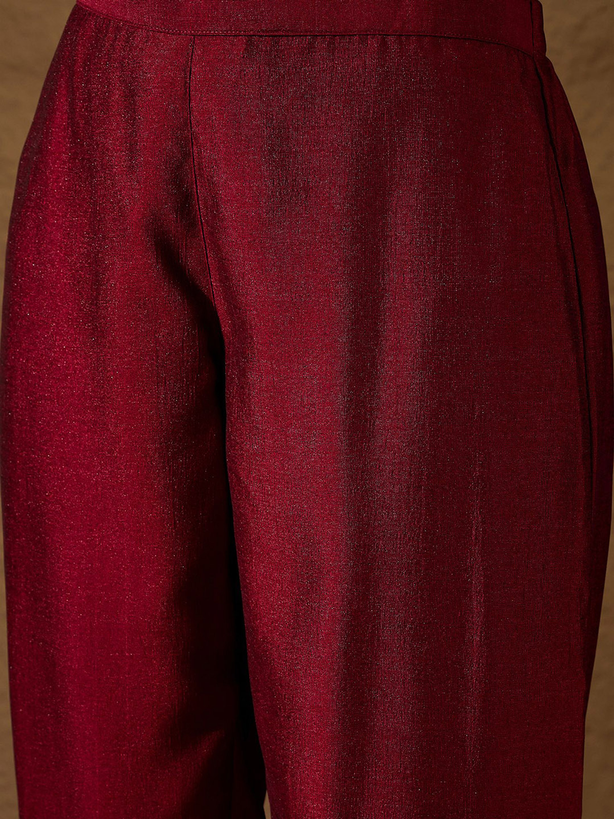 Aromie Rayon kurta set with kalamkari dupatta featuring elegant red pants and soft fabric
