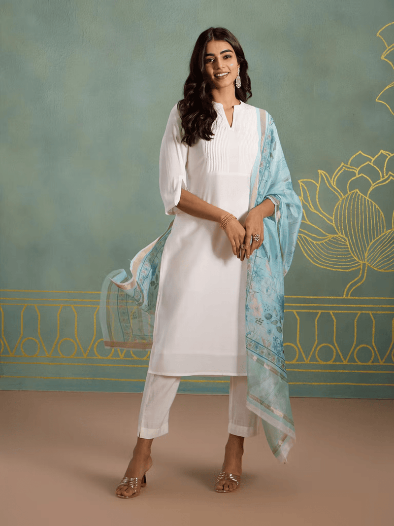 Viscose Silk Kurta Set Canada - Elegant Three Piece