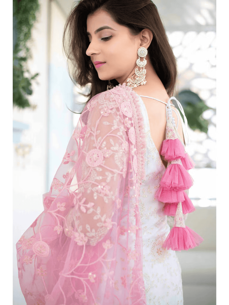 White Kurta Palazzo Set Canada: Elegant 3-Piece