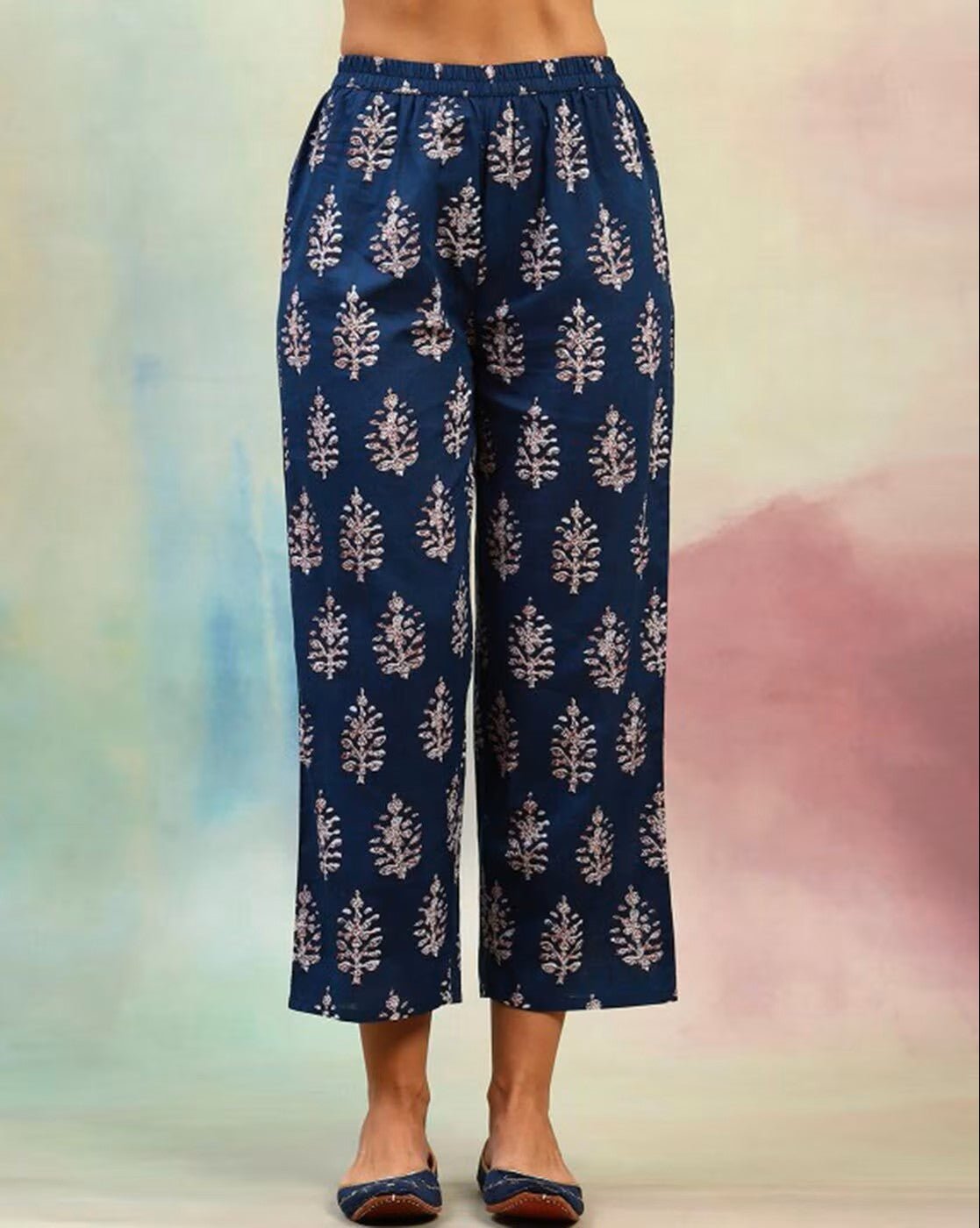 Women Printed Straight Kurta Set with Cotton Pants & Mulmul Dupatta – Comfortable Party Wear - aromie