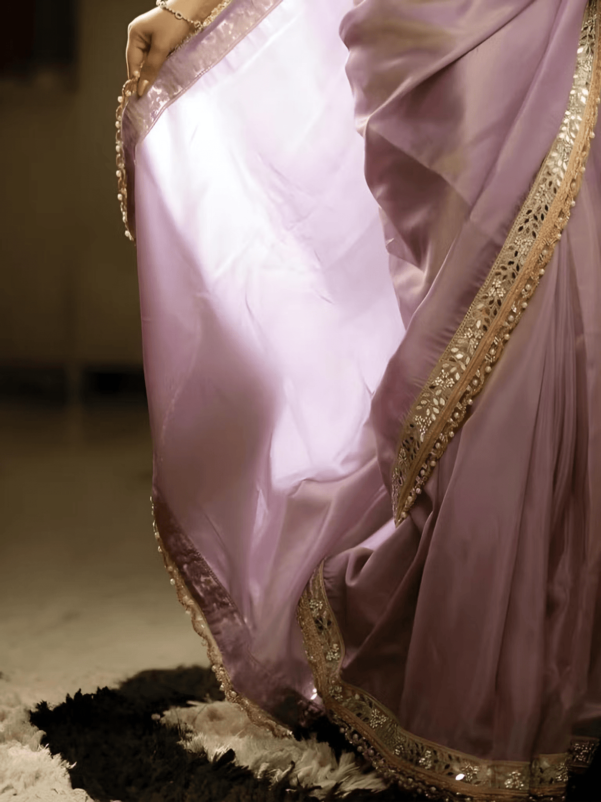 Women’s Designer Saree with Unstitched Blouse | Elegant Saree for Weddings & Parties in Canada - aromie
