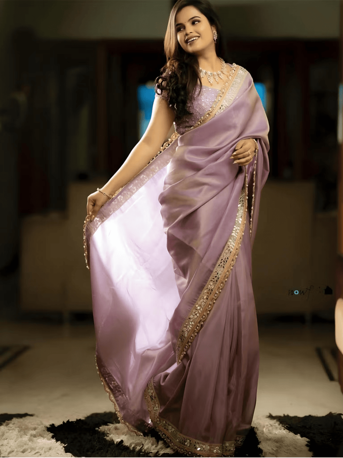 Women’s Designer Saree with Unstitched Blouse | Elegant Saree for Weddings & Parties in Canada - aromie