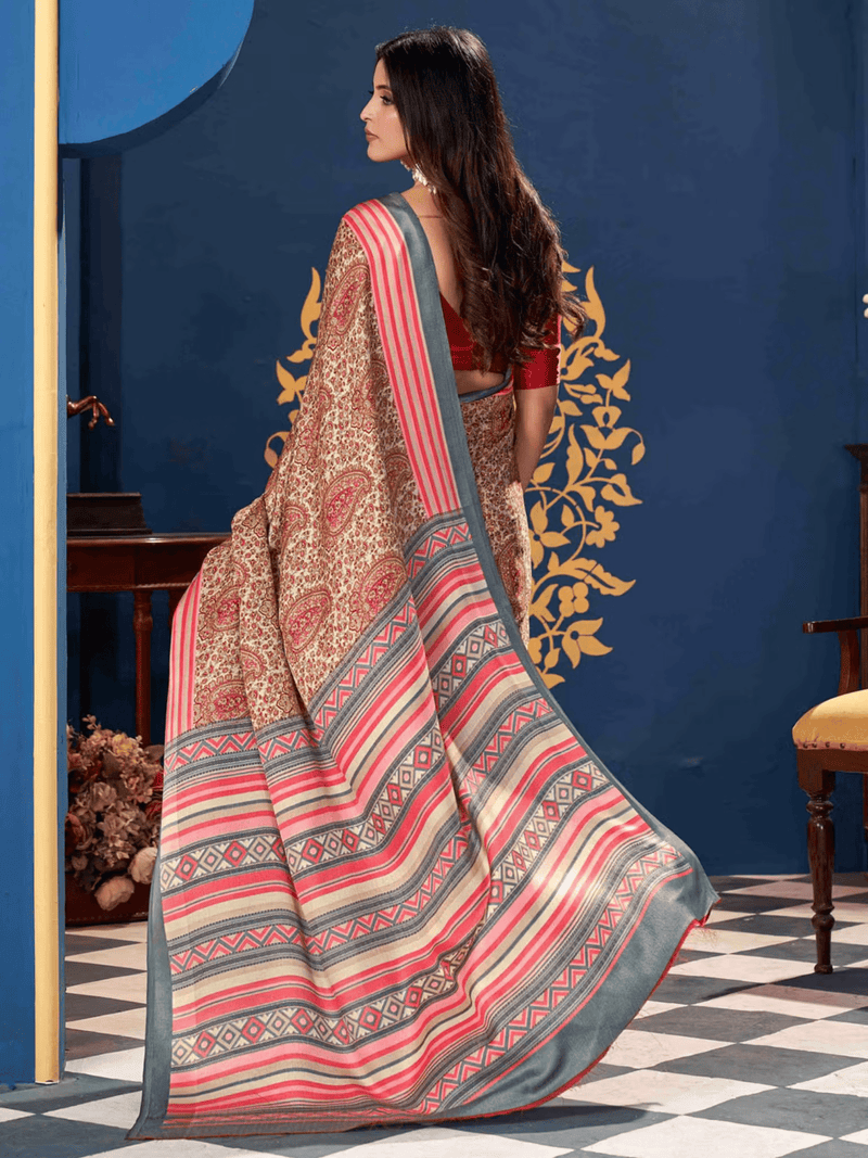 Women’s Designer Saree with Unstitched Blouse | Elegant Saree for Weddings & Parties in Canada - aromie