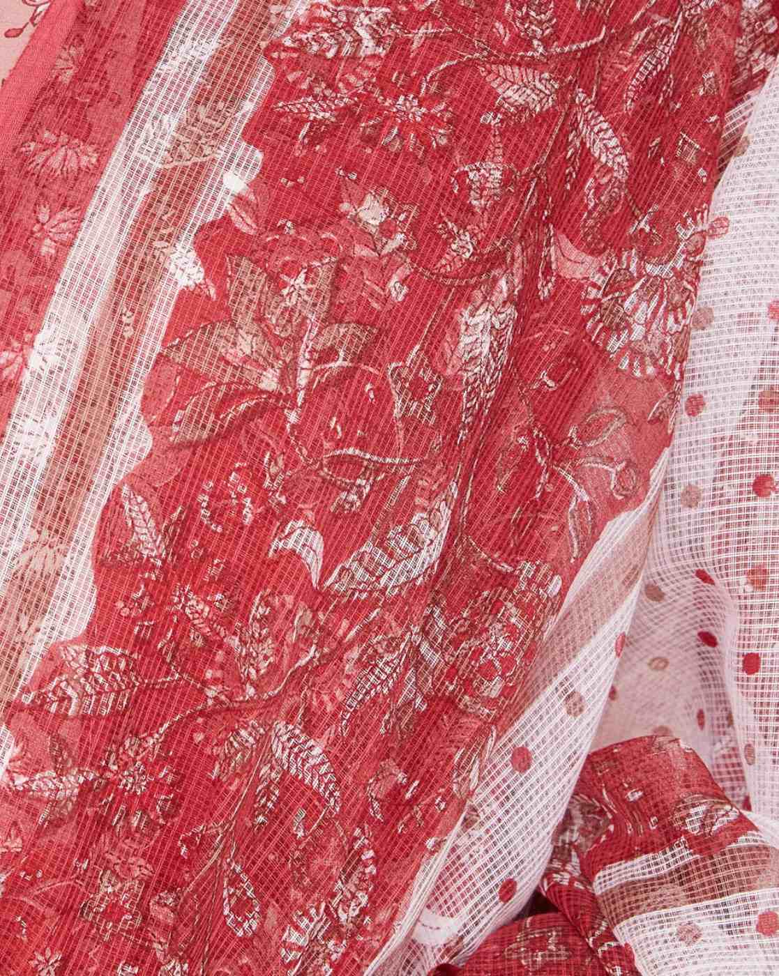 Women's Floral Print Cotton Kurta with Dupatta - aromie