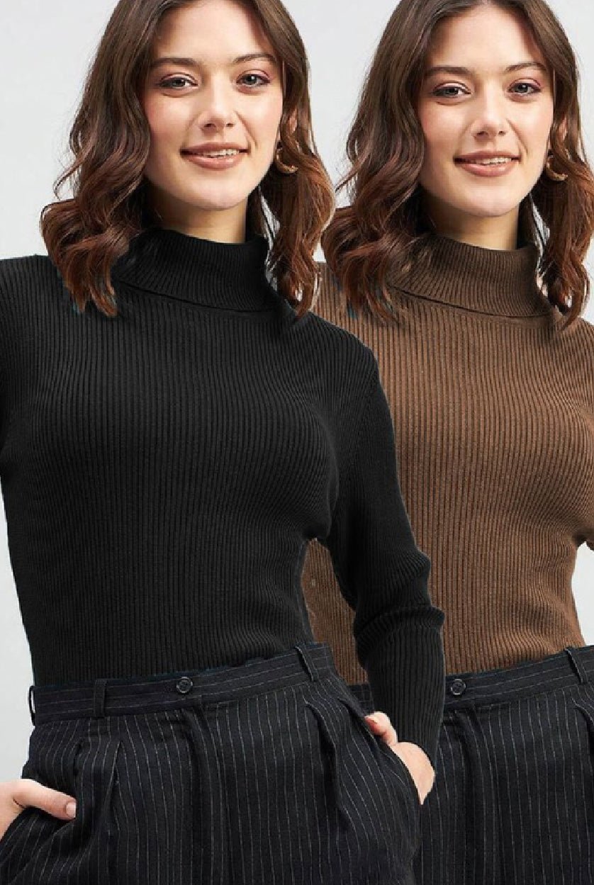 Women's High Neck Slim Fit T-Shirts - Trendy Style