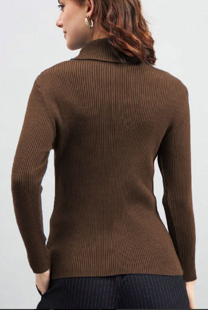 Women's High Neck Slim Fit T-Shirts - Trendy Style