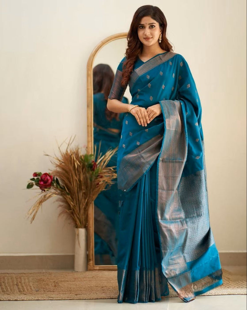 Woven Banarasi Silk Saree - aromie