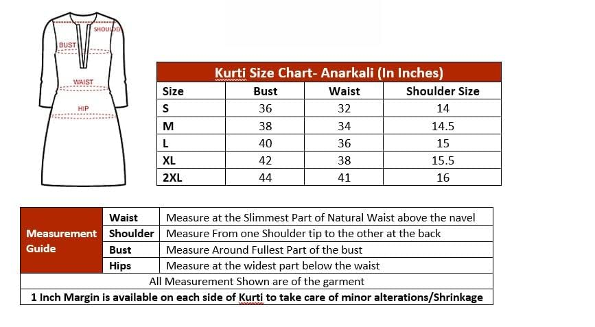 Aromie Women's Zari embroidery kurta set featuring a stylish design and accurate size guide.
